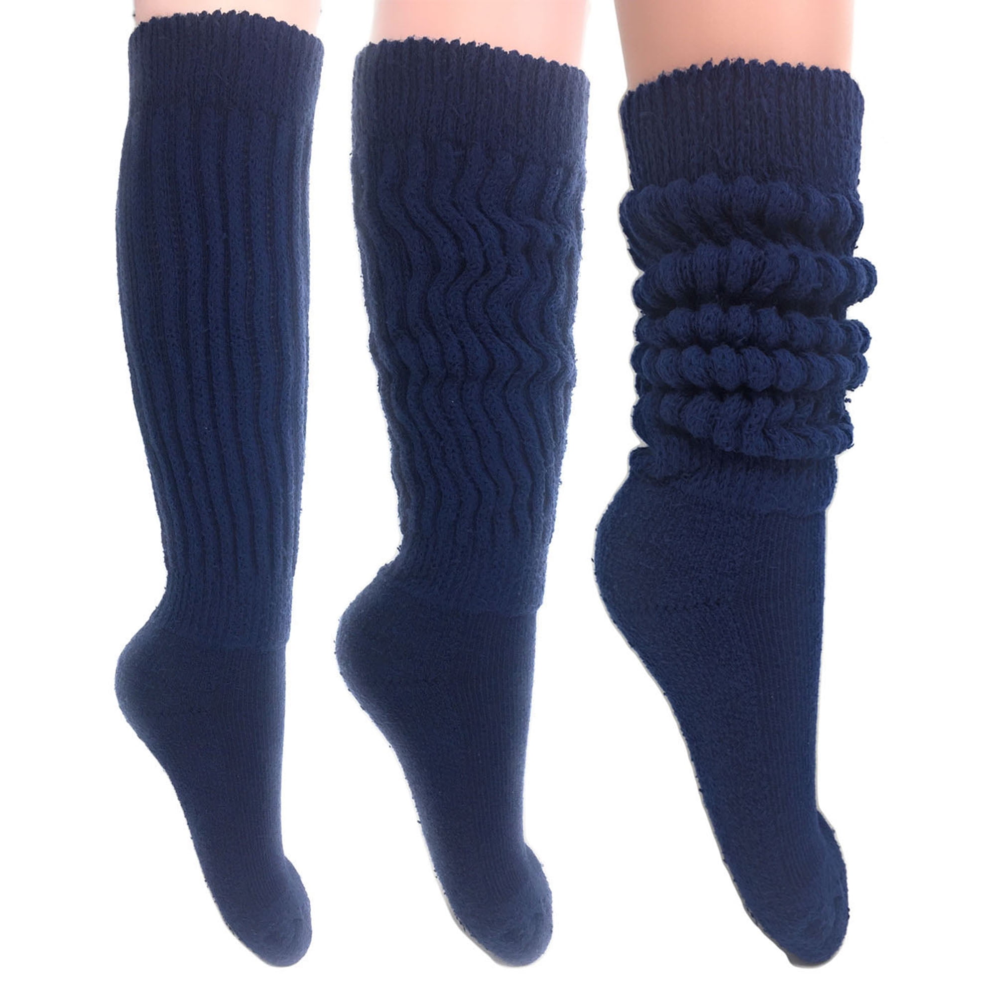 Navy Slouch Socks for Women Cotton Socks Size 9 to 11 3 PAIRS