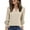 Beige, variant on Hrsba Long Sleeved Round Neck Top Shirt Womens Casual Long Sleeve Sweatshirt Solid Color Smocked Long Sleeve Loose T Shirt
