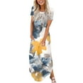 JTZGDY Summer Dresses for Women 2025 Casual Floral Print Short Sleeve