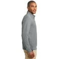 thumbnail image 3 of Port Authority K807 Mens Interlock 1 by 4-Zip, Medium Grey Heather & Charcoal Heather - 2XL, 3 of 6