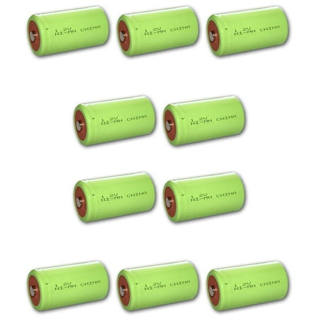 10x Exell 1.2V 8000mAh NiMH D Rechargeable Battery Button Top Cell