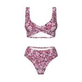 thumbnail image 4 of Rocae Sweet Heart for Bikini Set for Women Two Piece Sexy High Swimsuits Split Crossover Bikini Large, 4 of 9