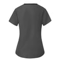 thumbnail image 5 of mihongmao Women's Scrubs Jogger Matching Set Cozy Fit 4 Way Stretch Cotton Medical Nursing Outfit Color Block Short-Sleeve V-neck Pocket Trousers Loose Uniform Set Dark Gray XL, 5 of 8