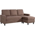 thumbnail image 5 of Walsunny 73.6" Convertible Sectional Sofa Couch L Shaped Couch Reversible Chaise for Small Living Room Apartment,Brown, 5 of 8