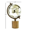 thumbnail image 3 of DecMode 8" Gold Globe with Brown Base, 3 of 9
