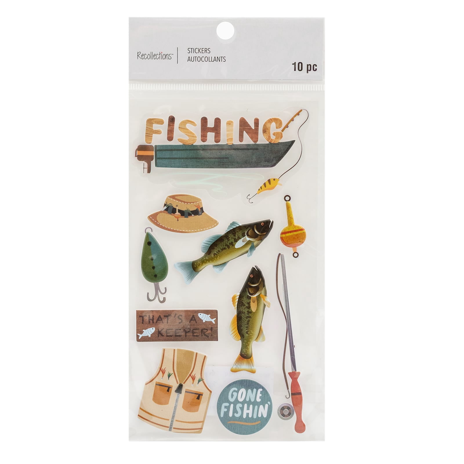 Recollections Fishing Stickers, 12 Pack