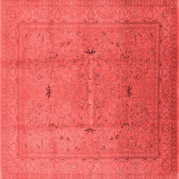 Ahgly Company Indoor Square Oriental Red Industrial Area Rugs, 6' Square