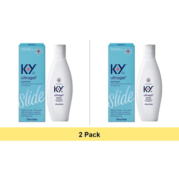 K-Y Ultragel Lube Personal Water Based Lubricant Sexual Wellness Vaginal Moisturizer 4.5 fl oz - 2 Pack