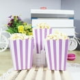 thumbnail image 2 of 12-Pack Striped Popcorn Boxes | 10.5x7.5x2cm Party Food Containers | Yellow, Purple, Red, Green Paper Cartons | Birthday, Cinema, Picnic Snack Packaging, 2 of 6