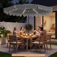 thumbnail image 4 of Gymax Solar Outdoor Market Table Umbrella w/104 Color-Changing Flowing LED Lights Gray, 4 of 10