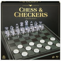 Spin Master Games, Clear Chess and Checkers Set with Glass Gameboard, for Ages 8 