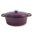 thumbnail image 5 of BergHOFF Neo 5pc Cast Iron Oval Dutch Oven Set with 10" Fry Pan, 5qt. & 8qt., Purple, 5 of 10