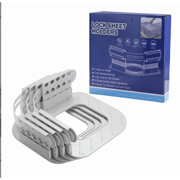 Sheet Gripper Clips & Straps - 4-Pack Holder Set to Stop Fitted Sheets from Sliding, Set It and Forget It for All Mattress Sizes