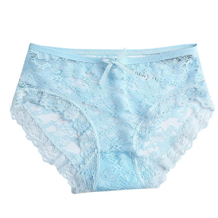 

Panties For Women Women s Net Transparent Lace Underwear Mesh Yarn Underwear Briefs (Light Blue)