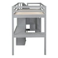 thumbnail image 6 of Twin Wood Loft Bed with L-Shaped Desk and Drawers, Cabinet and Storage Staircase, Loft Twin Bed with Desk for Teenagers, Multiple Functions Bed, Easy to Assemble (Gray), 6 of 9