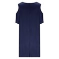 thumbnail image 4 of Yuyuzo Robes pour Femmes Grande Taille à Épaules Dénudées à Manches Courtes Col Ras du Cou Robe Mini Robe T-Shirt Décontractée avec Poches, 4 of 5