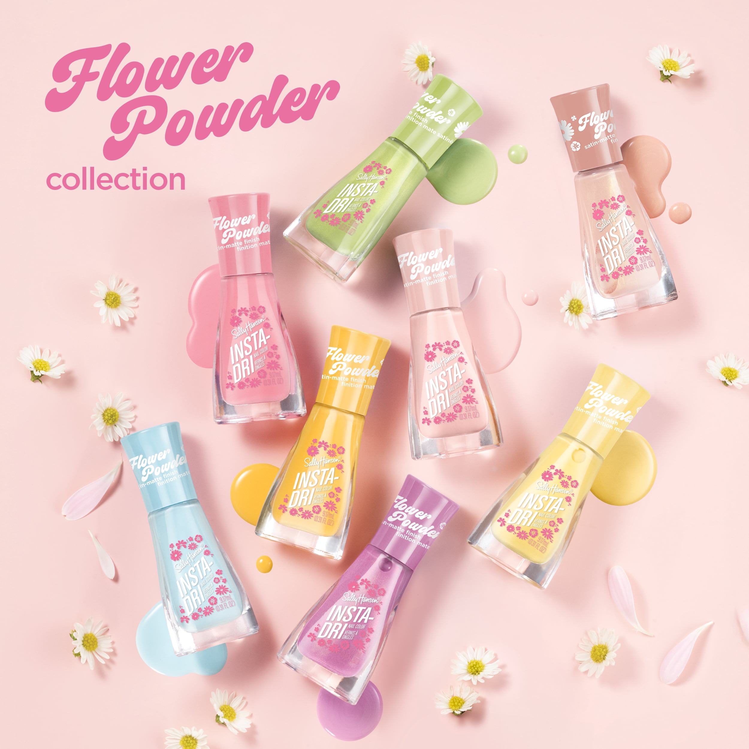 Sally Hansen Insta Dri Flower Powder Nail Polish, Quick-Drying, Long-Lasting Shine, Poppy Into Action​ 0.31 fl oz