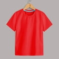 thumbnail image 2 of NOLDARES Girls/Kids/Toddlers Crew Neck Cotton T-Shirts Short Sleeve Summer Basic Tops(Red,7-8 Years), 2 of 4