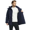 thumbnail image 6 of Wantdo Men's Big and Tall Coat Insulated Winter Jacket Hooded Puffer Outwear Jacket Navy 2XL, 6 of 13