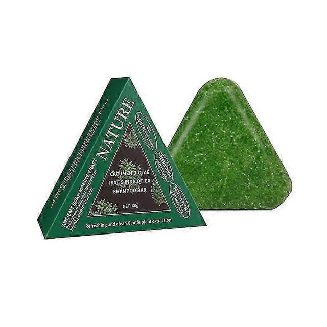 Nature Triangle Shampoo Bar, Nature Green Soap Shampoo for All Hair Types