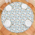 thumbnail image 2 of White Cartoon Unicorn Rainbow Heart Star Pattern Round Fitted Tablecloth with Elastic Edge,Dining Table Cover Waterproof,Outdoor Round Tablecloth for Camping,Dining,Indoor and Outdoor, 2 of 7