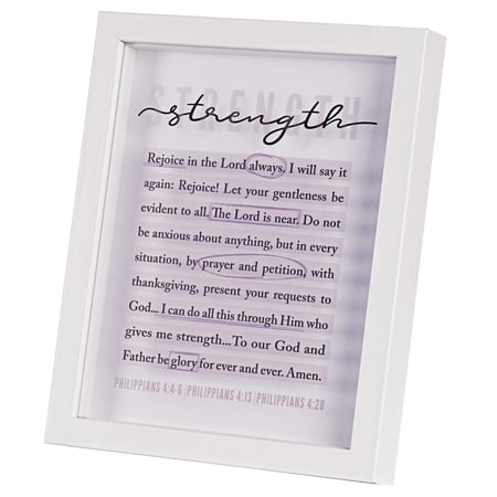 Dicksons Inspirational Christian Framed Shadow Box Wall Art 9 x 11 Inch Wood and Glass Strength