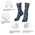 thumbnail image 3 of Xecao Leaves Snowflakes Print Fashion No Heel Casual Crew Socks Cushioned Breathable for Men Women - Moisture wicking,Not easy to fade Suitable for daily, 3 of 7