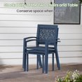 thumbnail image 6 of Bezseller 3 Piece Patio Bistro Set, Outdoor Steel Furniture Set, Stackable Modern Conversation Sets for Balcony Garden Deck Patio w/2 Chairs 1 Table, Peacock Blue, 6 of 6