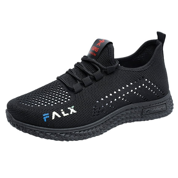HBFAGFB Womens Shoes Sneakers Fashion Spring and Summer Flat Bottom Lace up Casual Shoes Black Size 37