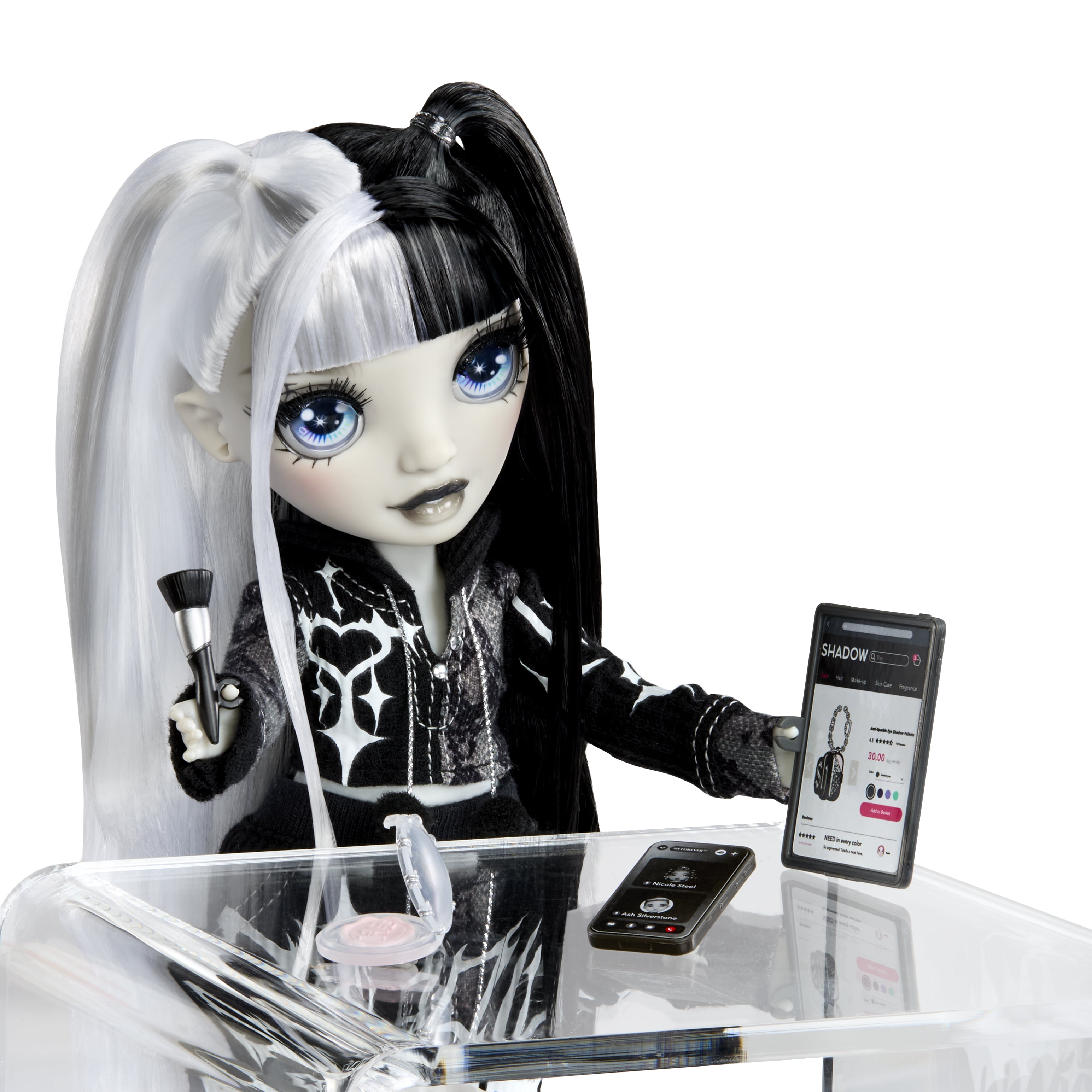 Rainbow High Shadow High Girl's Night Heather Grayson - Grayscale 11" Fashion Doll, Black and White Hair & Outfit