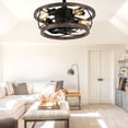 thumbnail image 3 of Bella Depot 18 Inches Farmhouse Ceiling Fan with Light Kit and Remote Control, 3-speed Reversible Fan, 3 of 8