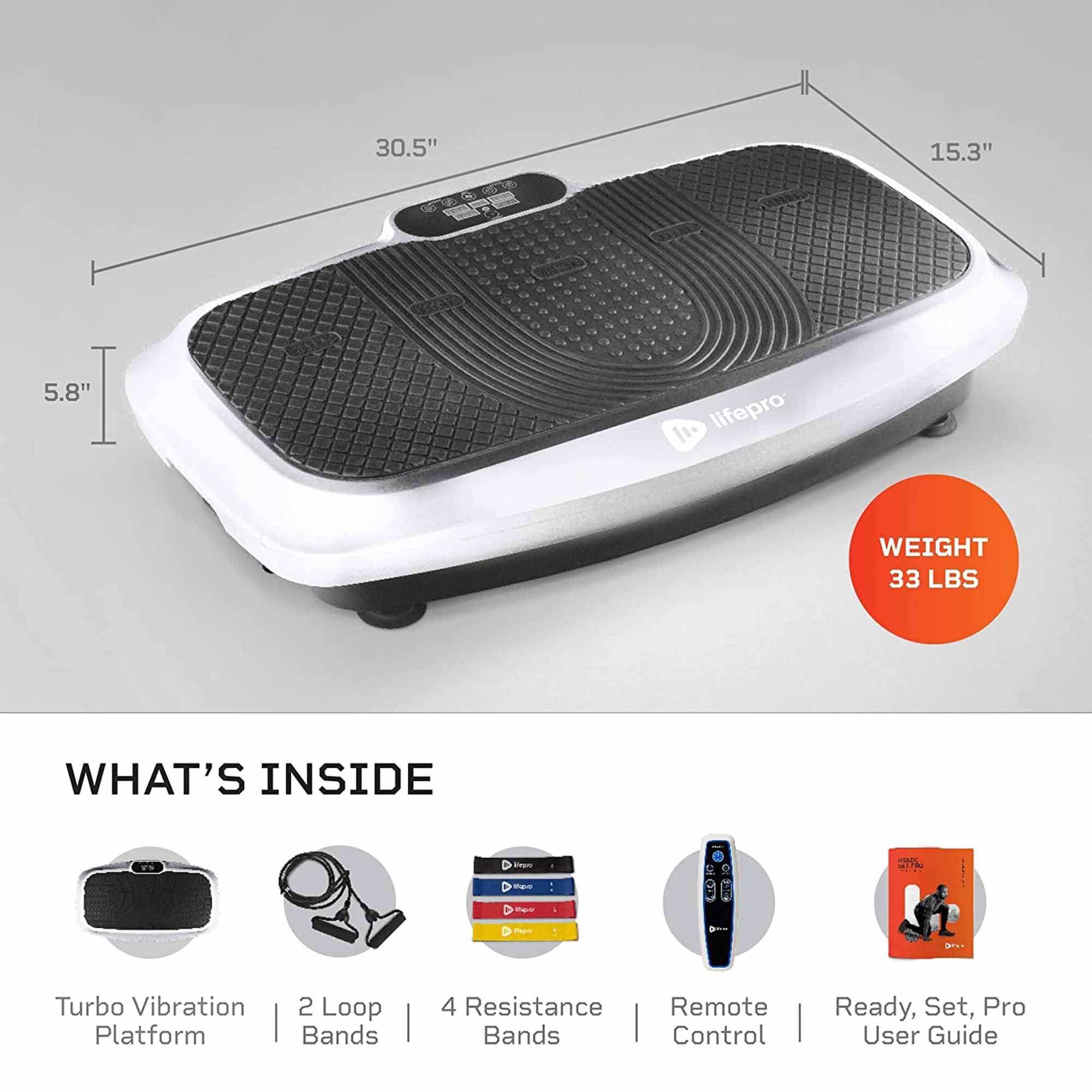 LifePro Turbo 3D Dual Oscillation Vibration Plate Home Workout Equipment White Walmart