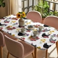 thumbnail image 3 of Farmhouse Rooster Table Cloths for 4 Foot Rectangle Tables, Country Watercolor Flowers Wood Grain Patio Waterproof Elastic Fitted Tablecloths, Washable Rectangular Table Cover for Camping, 3 of 8