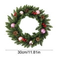 thumbnail image 3 of Virelaxpo 30cm Christmas Wreath with Berry Vines, PVC Artificial Garland for Front Door Decoration, Holiday and Winter Home Festive Decor, 3 of 6