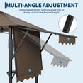 thumbnail image 6 of Towallmark 8' x 5' Grill Gazebo with Adjustable Side Awnings – Double-Tier Vented Roof, Heavy-Duty Steel Frame, Fire-Resistant, Includes 2 Side Shelves, LED Lights & Storage Hooks,coffee color, 6 of 9