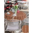 thumbnail image 5 of Outdoor Tablecloth with Umbrella Hole for Patio/Picnic/Party/Camping, Brown Flowers Branch Waterproof Table Cloth Round Cover Washable, Spring Summer Farmhouse Botanical (Dia 54"), 5 of 8