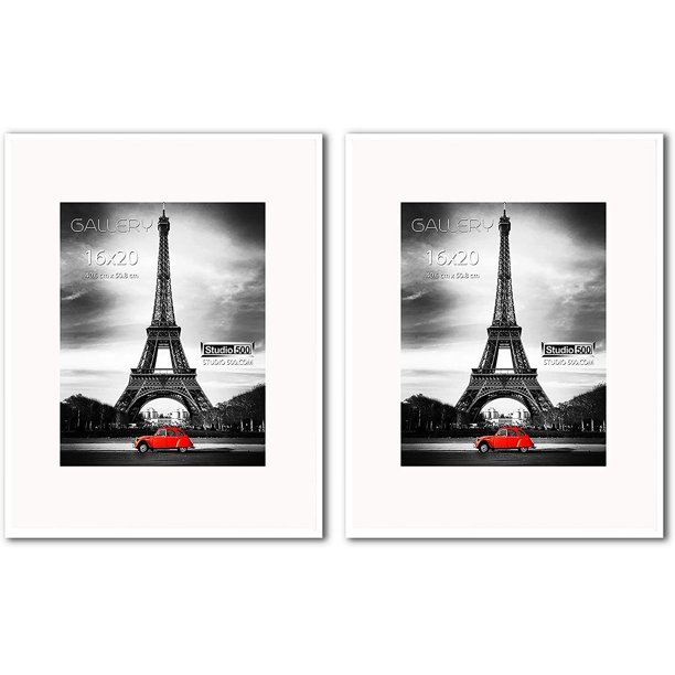 STUDIO 500 2 PC LUXURY SET of 16 x 20inch White Real Wood Photo Wall