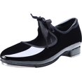 thumbnail image 2 of Dynadans PU Leather Tap Shoes for Girls and Boys,(Toddler/Little Kid/Big Kid), Black, 2 of 5