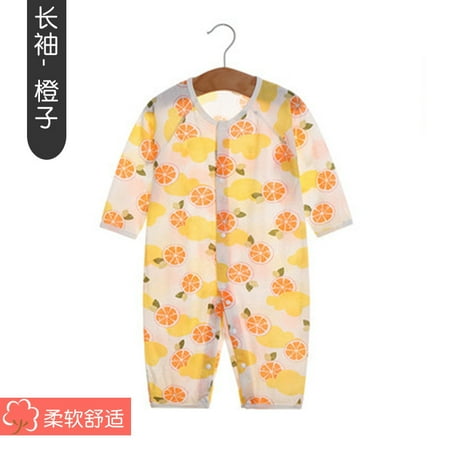 

QWZNDZGR Baby One-Piece Summer Thin Long-Sleeved Baby Romper Baby Cotton Mesh Pajamas Air Conditioning Clothes Summer Clothes