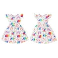 thumbnail image 3 of Girls Dress Casual Flutter Sleeve Swing Toddler Baby Sundress Kids Birthday Party Dresses,1-8Y, 3 of 9