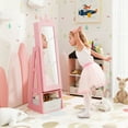 thumbnail image 4 of Gymax Kids Jewelry Cabinet w/ Full-Length Mirror Foldable Drawer Anti-toppling System, 4 of 9