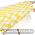 thumbnail image 2 of decorUhome Fitted Checkered Tablecloth, Vinyl Round Table Cloth for 36"-44" Tables, Waterproof Buffalo Plaid Table Cover, Yellow and White, 2 of 8