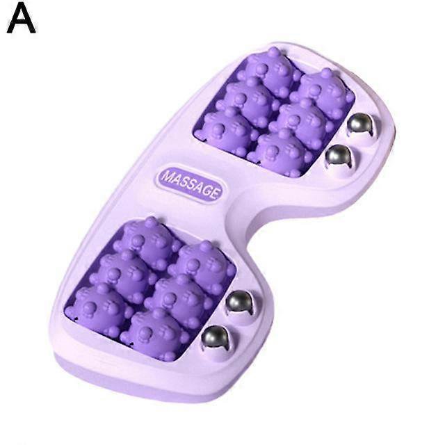 Rodillo de masaje de pies, acupresión, puntos gatillo, alivio del dolor, terapia, masajeador, yoga, entrenamiento físico, relajación muscular, morado