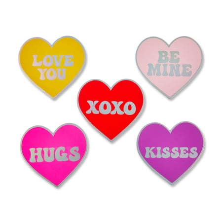 Valentine's Day Multicolor Paper Heart Confetti, 3 in x 3 in, 24 Count, by Way To Celebrate