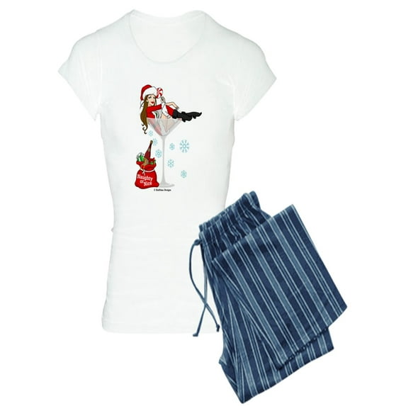 CafePress - Santa Girl Martini - Women's Light Pajamas