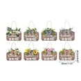 thumbnail image 4 of Interchangeable Rectangle Wooden Sign for Front Door Porch Decor with 13 Seasonal Pieces Flower Bowknot Hanging Plaque, 4 of 19