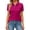 Hot Pink, variant on OIOLOYJM Polo Shirts for Women Casual V Neck Short Sleeve Shirts Summer Athletic Collared Pullover Tops Tennis Pocket Loose Fit Activewear Purple 2XL