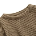 thumbnail image 4 of Infant Baby Girl Boy Knit Sweater Solid Color Oversized Crewneck Warm Pullover Sweatshrit Fall Winter Tops, 4 of 6