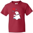 thumbnail image 3 of Inktastic Polar Bear With A Scarf, White Bear, Snowflakes Youth T-Shirt, 3 of 5