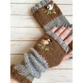 thumbnail image 2 of Clearance! Baberdicy Women Gloves Female Winter Knit Gloves Warm Plus Velvet Outdoor Gloves Coffee, 2 of 2